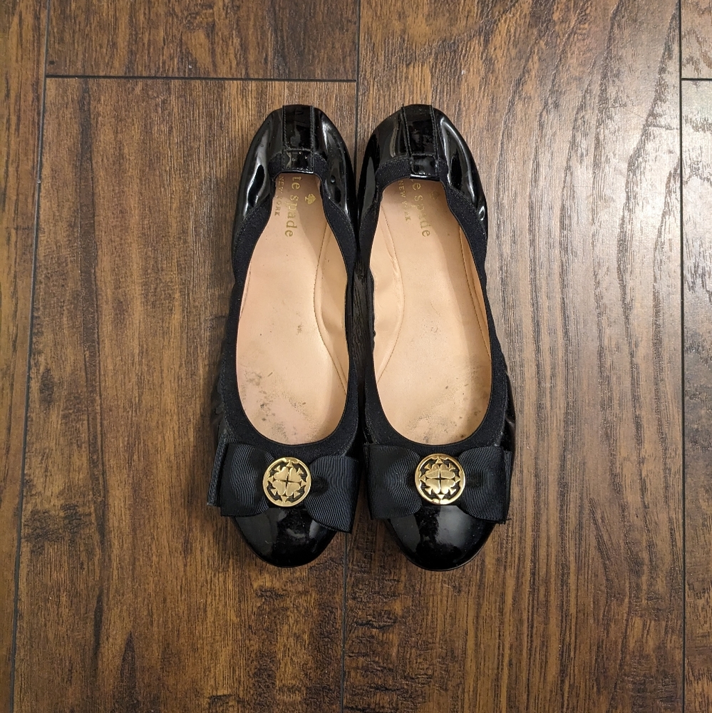 Kate Spade Patent Leather Bow Ballet Flats